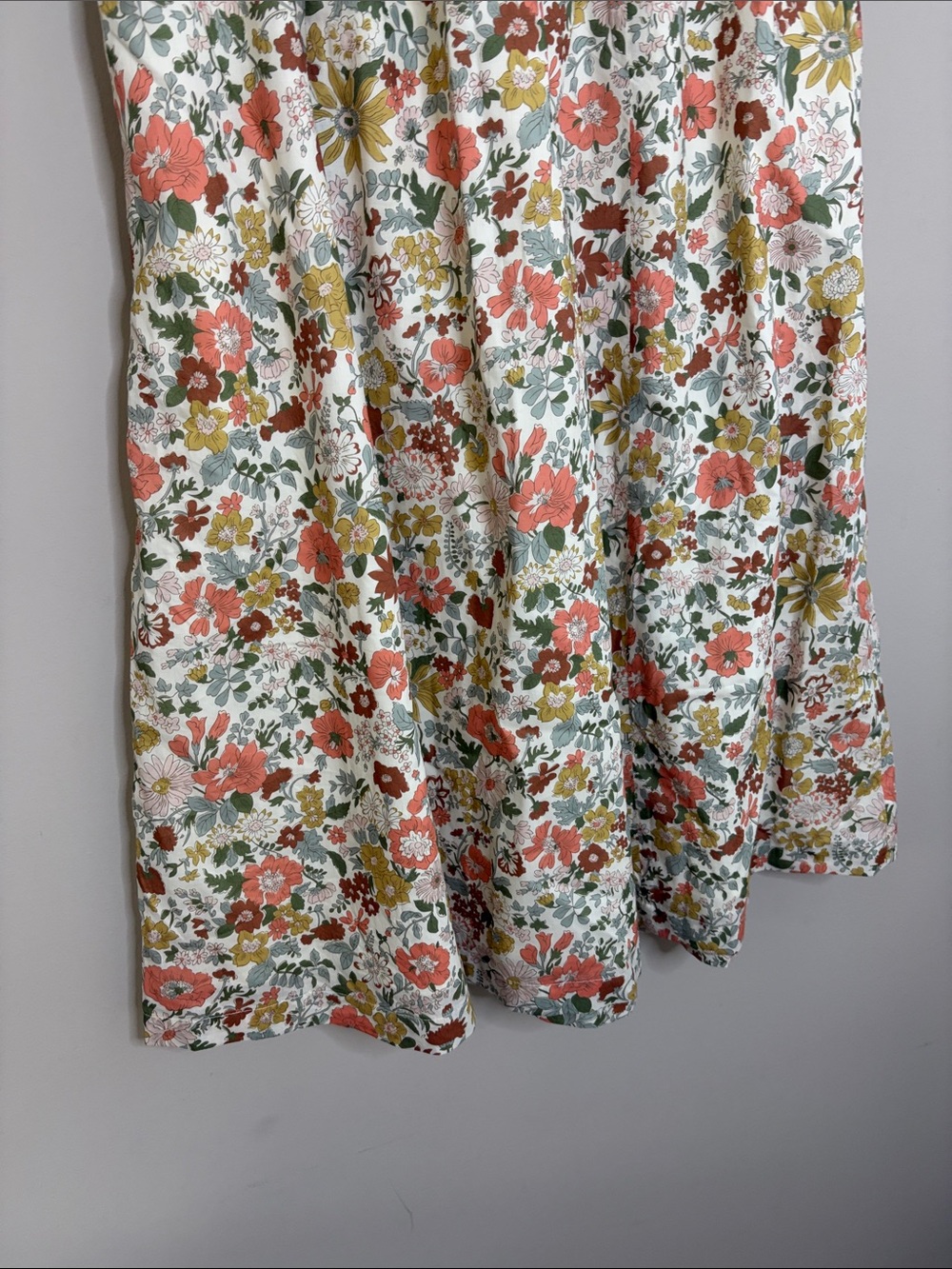 Garnet Hill Edith Organic Cotton Skirt Made with Liberty Fabric Cream Floral M - Picture 5 of 7